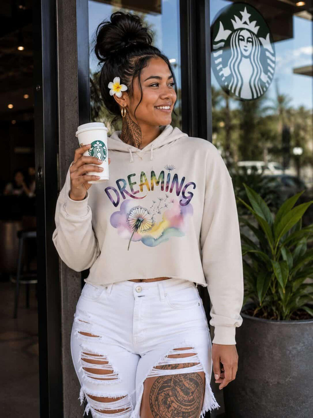 Dreamin Cropped Hoodie