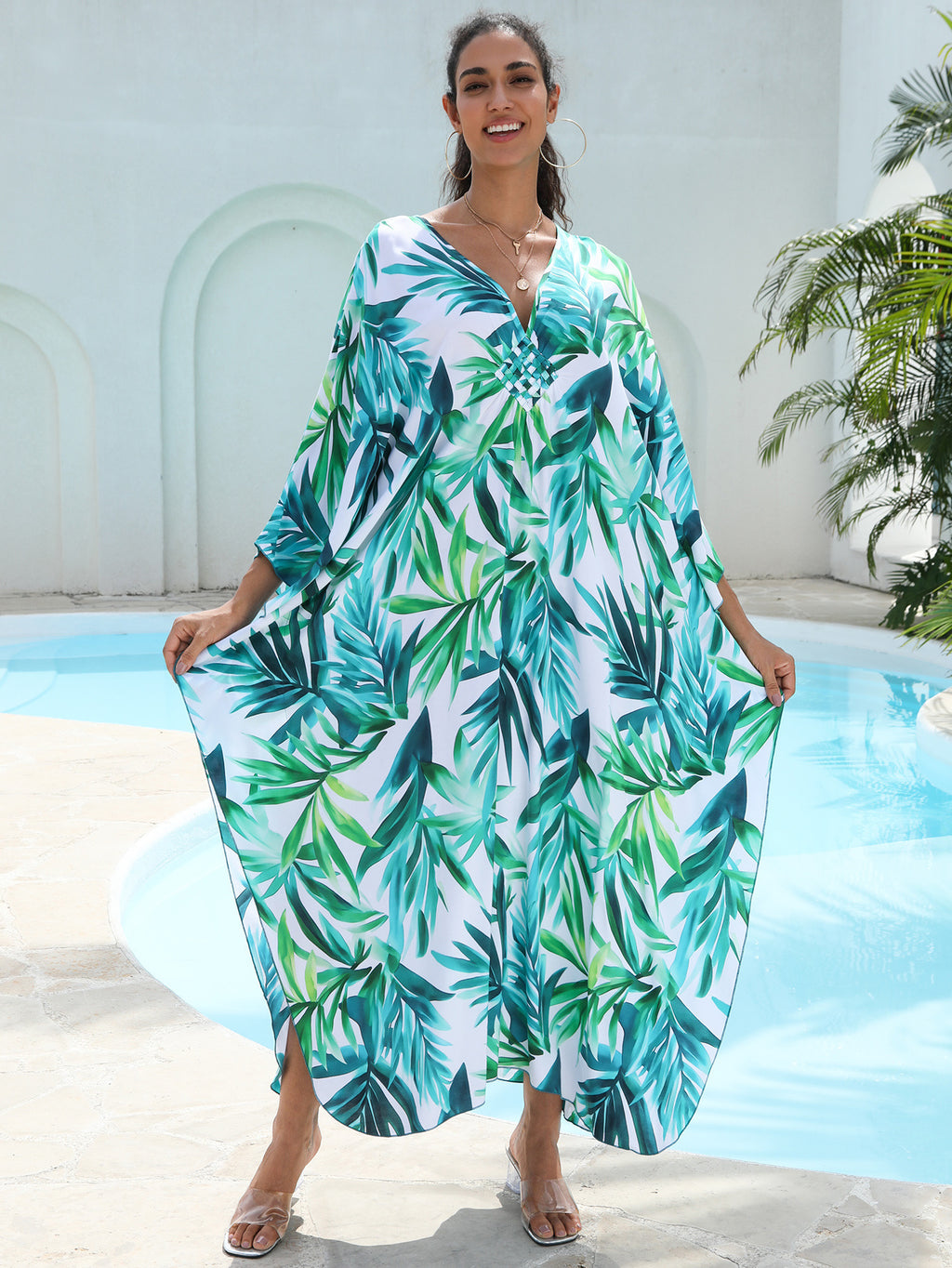 Rayon Printed Beach Cover Up Dress