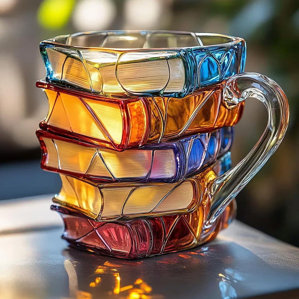 Painted Book Coffee Cup Unique Book Stacking Coffee Cup