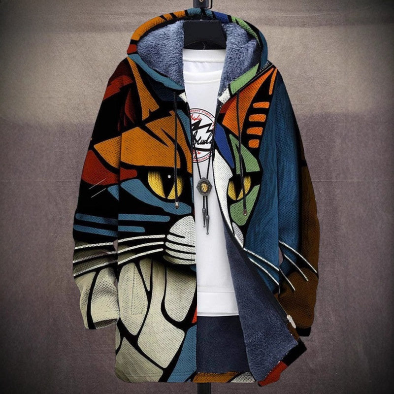 Mens Reversible Fleece Lined Hooded Jacket