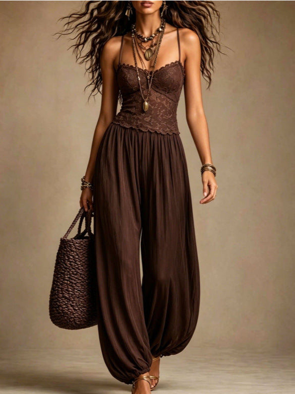 Bohemian Lace Chiffon Women Jumpsuit