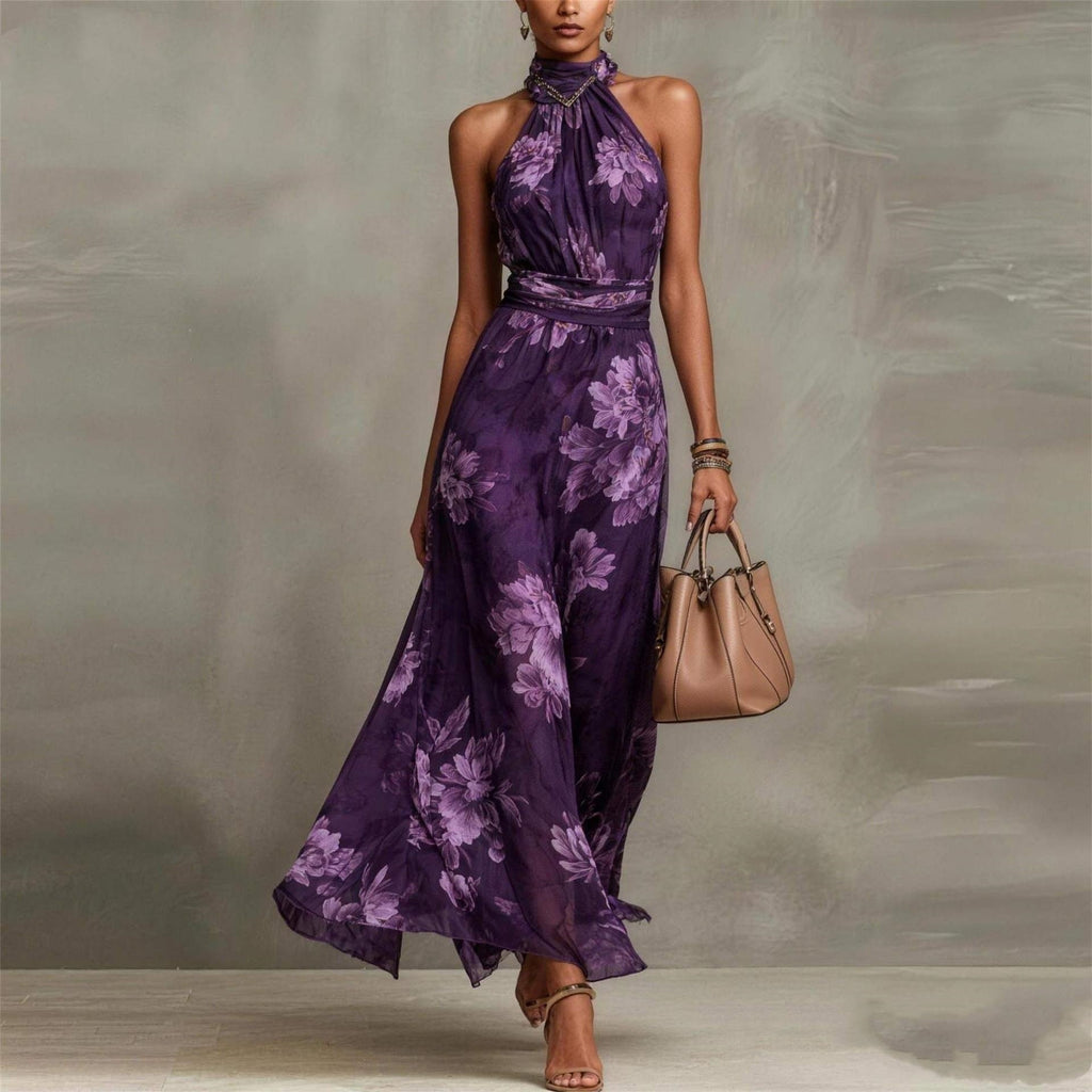 Mesh Print Bodycon Long Dress with Spaghetti Strap