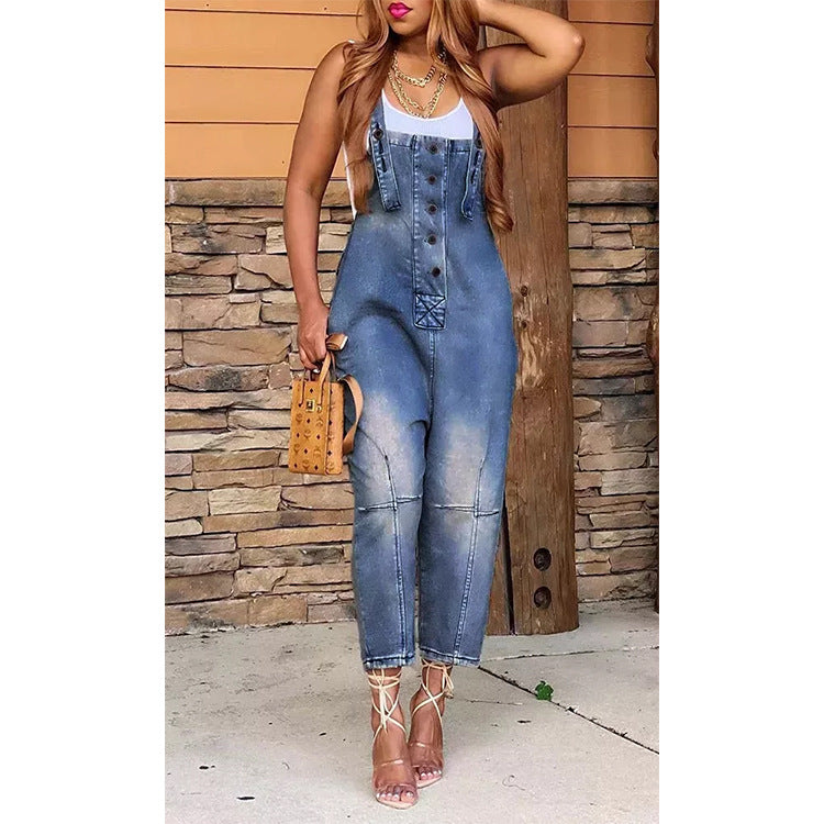 Women's Suspender Denim Overalls