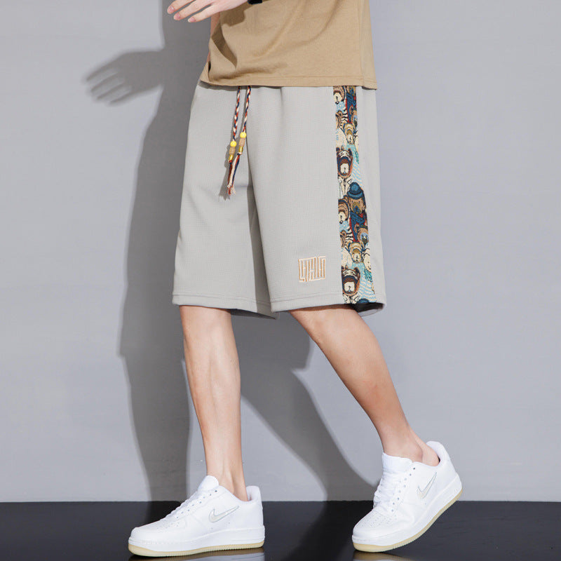 Bear Embroidered Mens Shorts