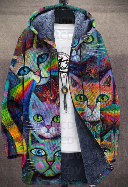 Mens Reversible Fleece Lined Hooded Jacket