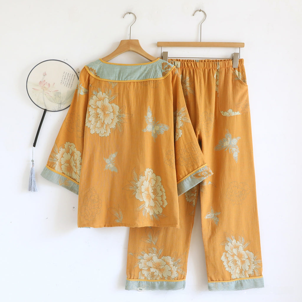 Chinese Style Cotton Pajamas Set