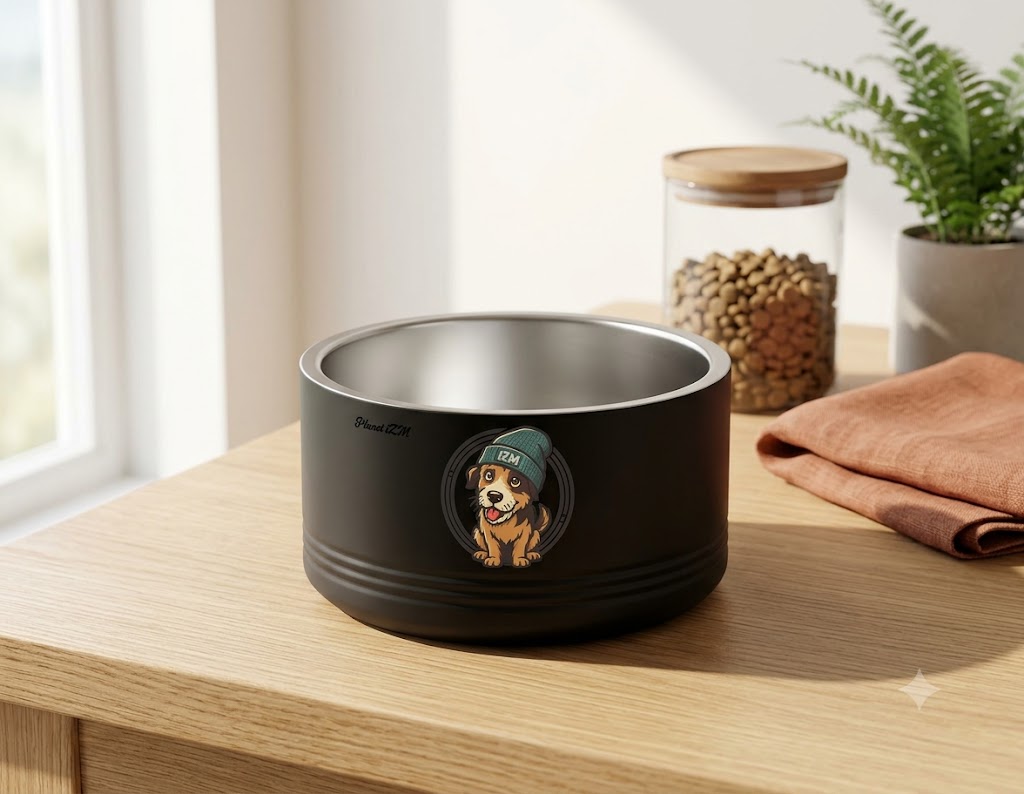 Cute Dog Beanie Pet Bowl — 18oz Stainless Steel Dog Food & Water Bowl