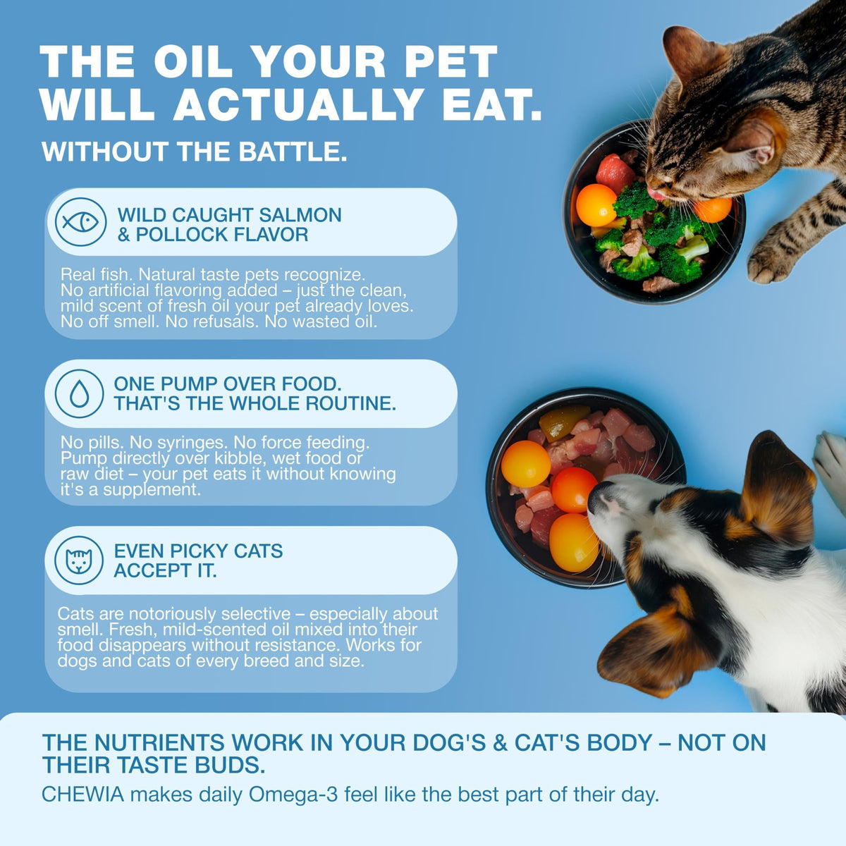Fish Oil for Dogs and Cats  Skin and Coat Support Supplement for Pets  Omega 3 6 9 Fatty Acids  Itchy Skin, Shedding, Immunity, Joint  EPA DHA  Wild Caught Salmon and Pollock Food Topper