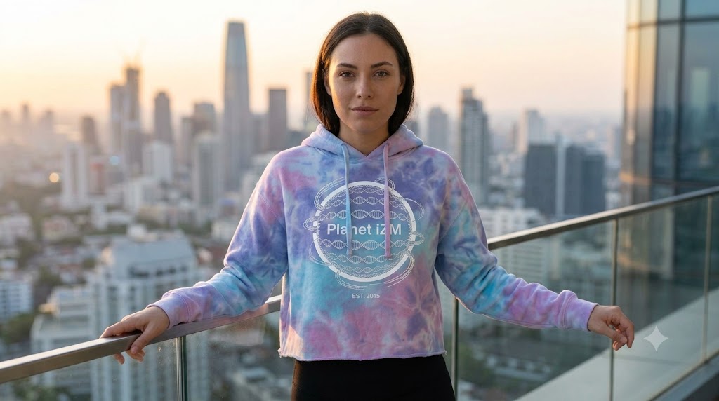 Tie-Dye Ladies' Cropped Hooded Sweatshirt