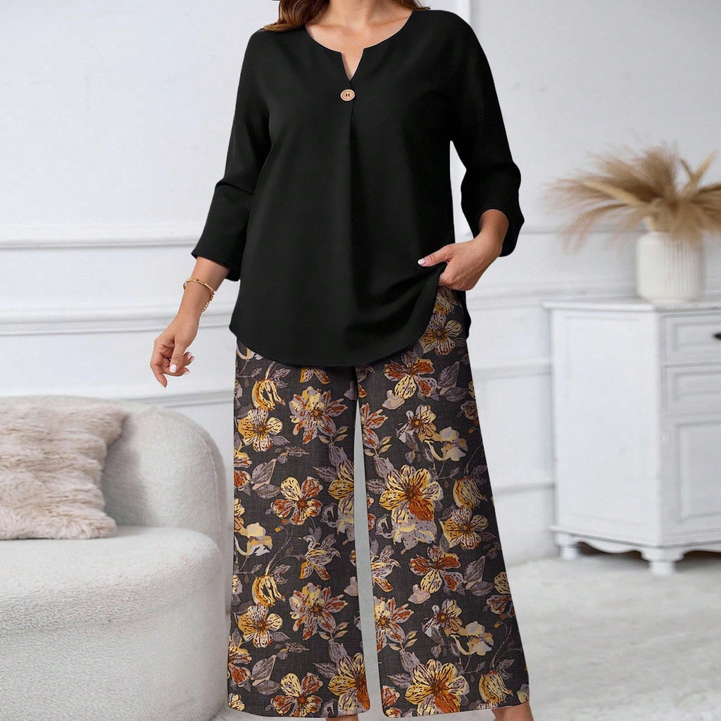 Floral Print Shirt and Pants Set