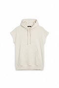 Men's Cropped Sleeved Hoodie - Beige