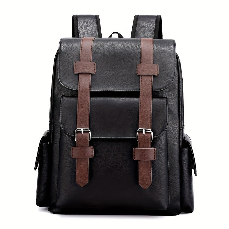 Retro travel large-capacity soft leather backpack