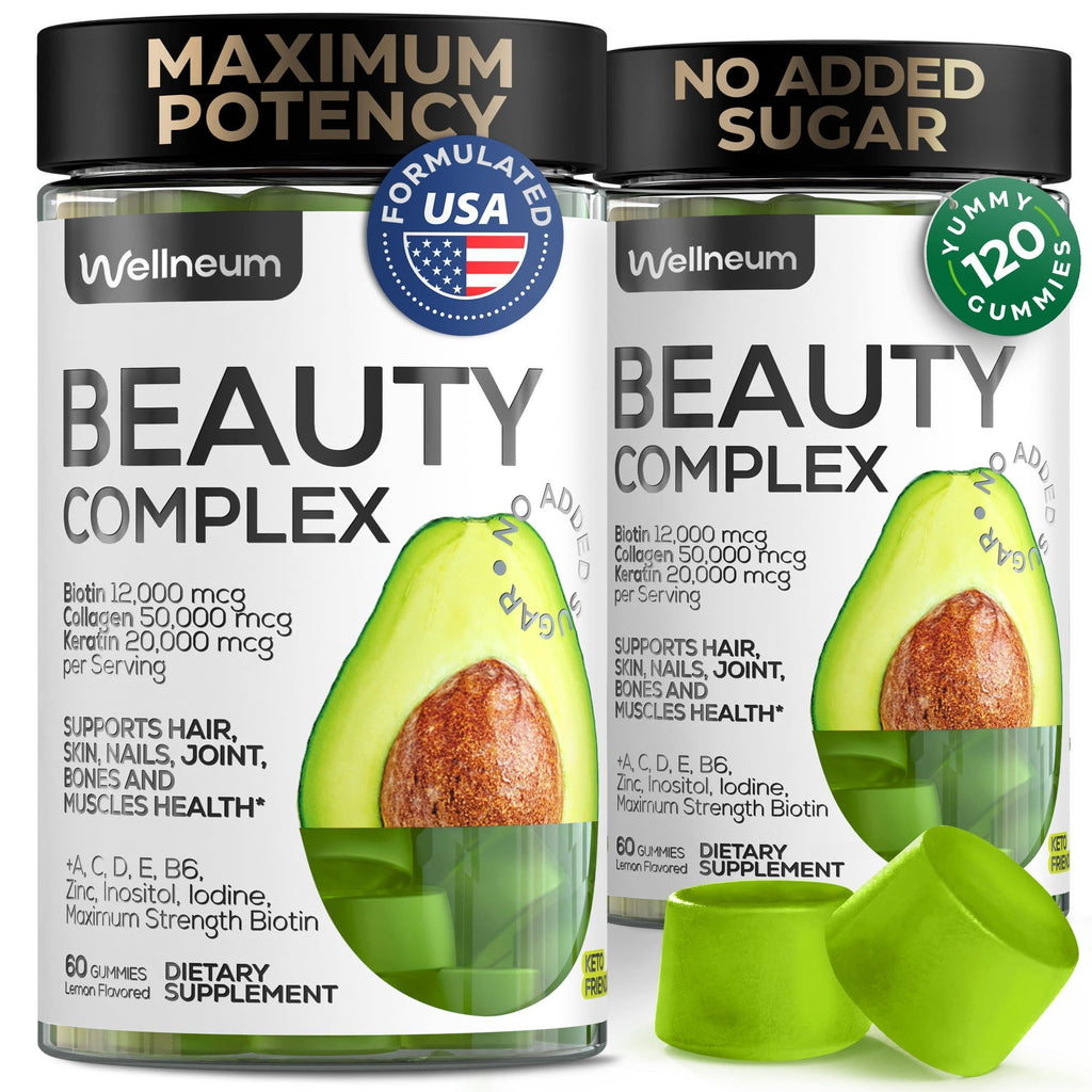 Biotin and Collagen Peptide Gummies for Hair Growth Skin Nails 12000 Mcg Biotin