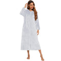 Flannel Pajamas New Long-Sleeved Zipper Nightgown Home Clothes