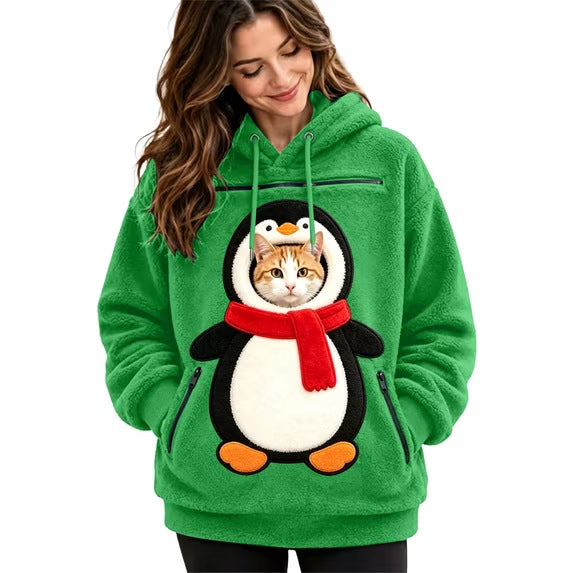 Christmas Themed Hooded Sweatshirt