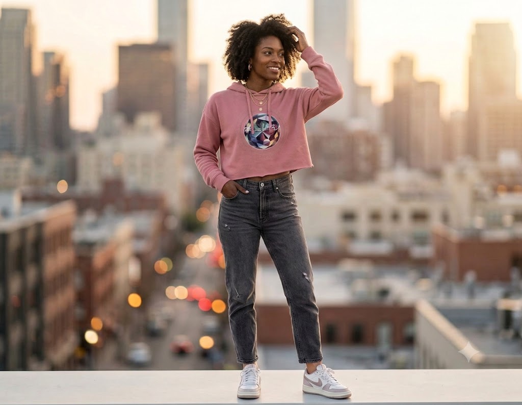Gem Cropped Fleece Hoodie