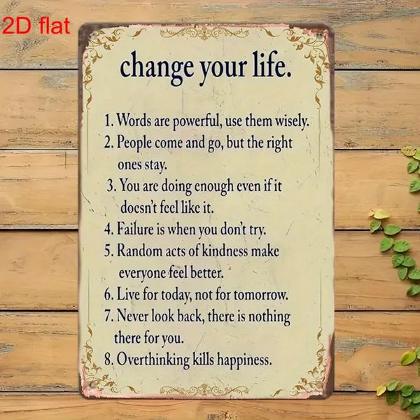 CIFbuy Vintage Metal Sign Retro Iron Wall Art Inspirational Quote Rustic Wall Decor For Home Porch Garage Cafe Garden Ideal Holiday Gift 12x8 Inches - TikTok, Temu Pick-up Service