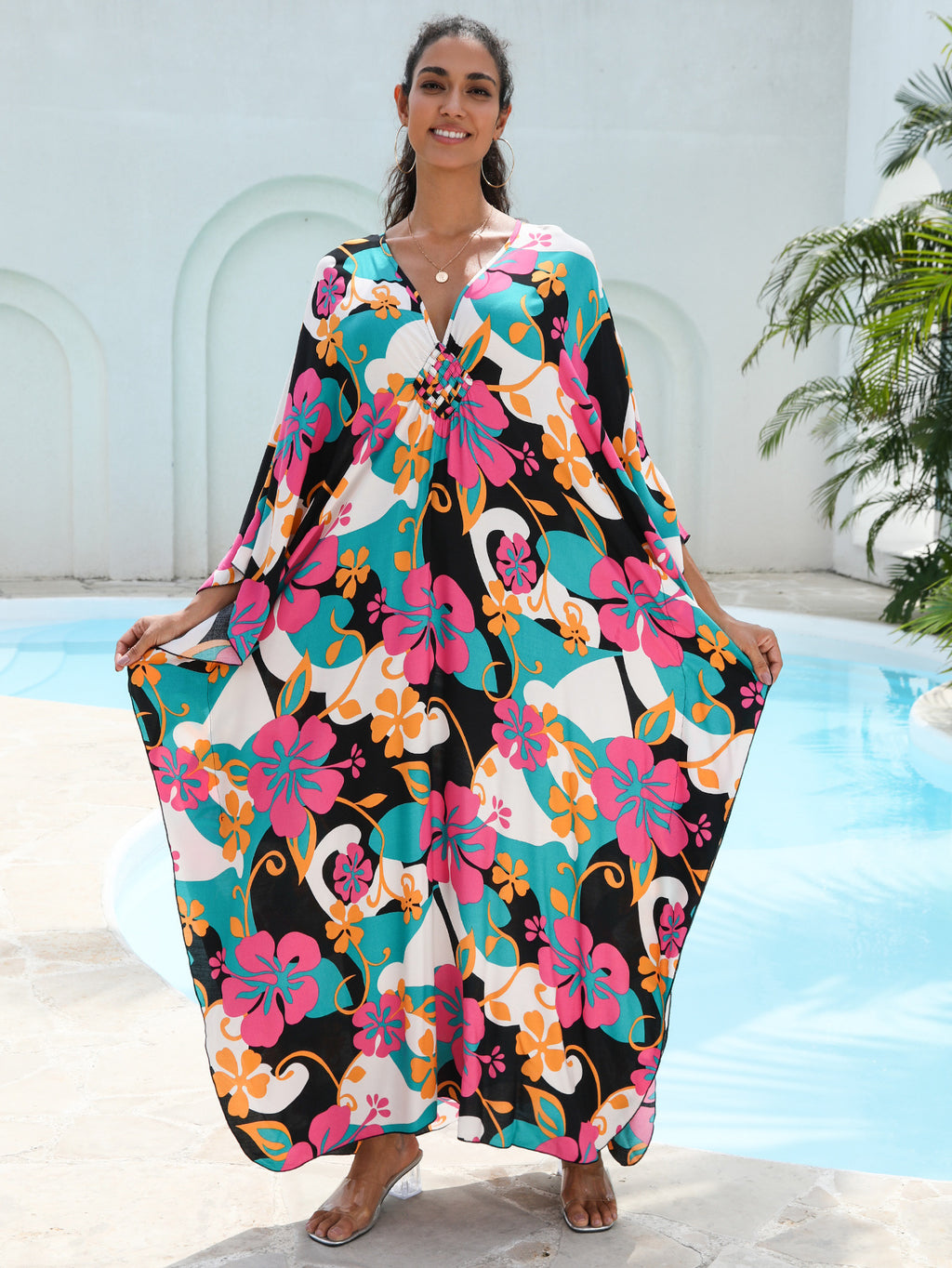 Rayon Printed Beach Cover Up Dress