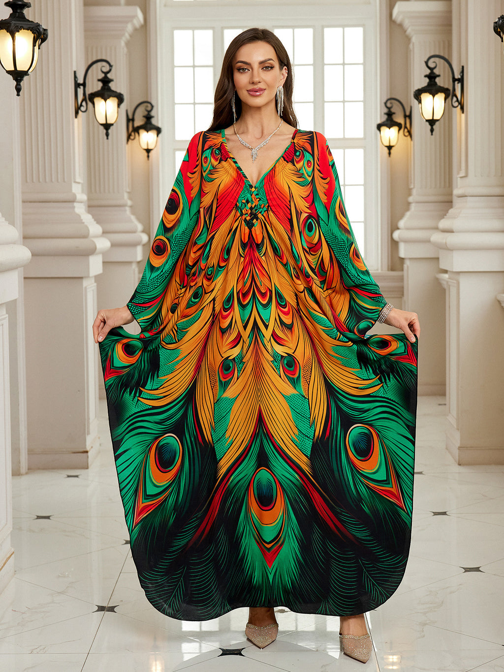 Rayon Printed Beach Cover Up Dress