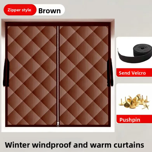 Anti-freezing, heat-insulating and warm-keeping curtains with straps