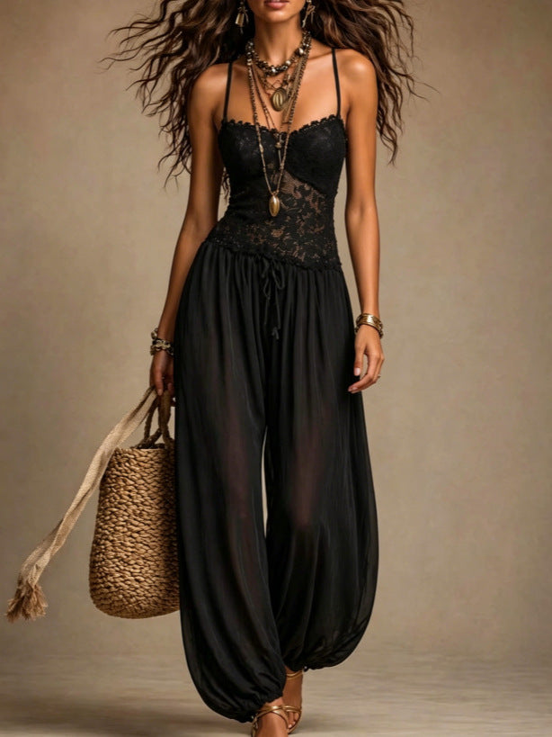 Bohemian Lace Chiffon Women Jumpsuit