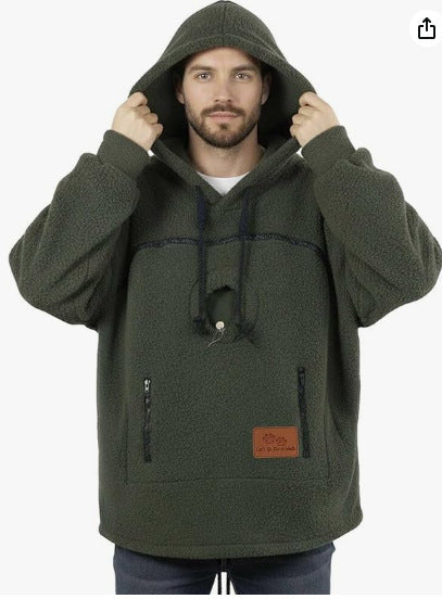 Unisex Fleece Lined Hoodie Casual Pullover Sweatshirt