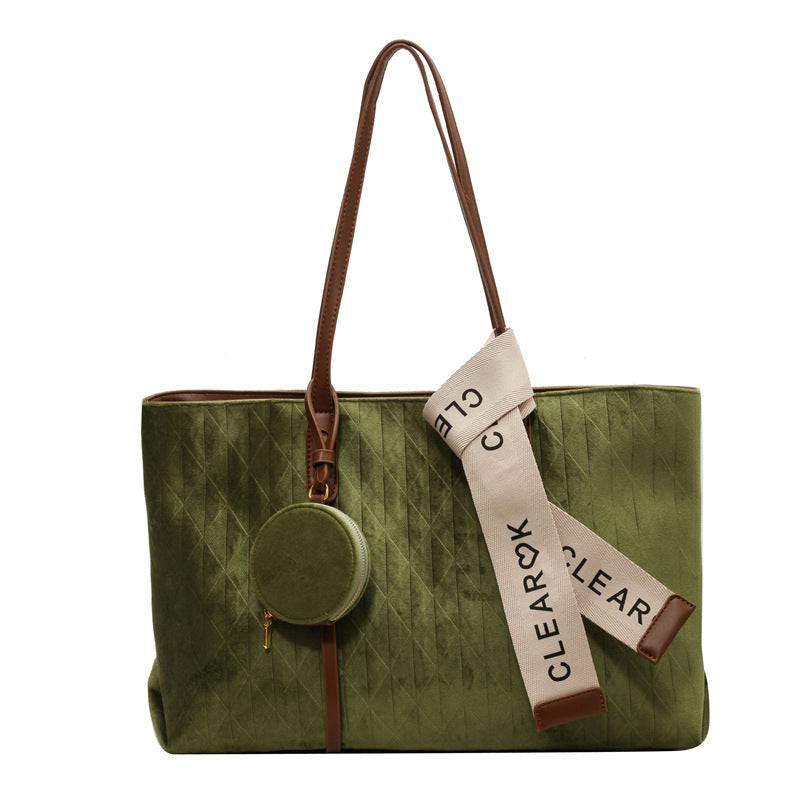Retro Flannel Tote Bag for Women