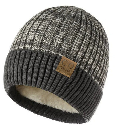 Fleece-Lined Knit Beanie Hat