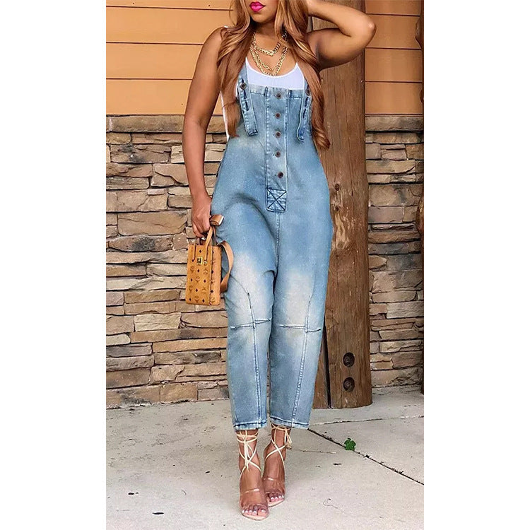 Women's Suspender Denim Overalls