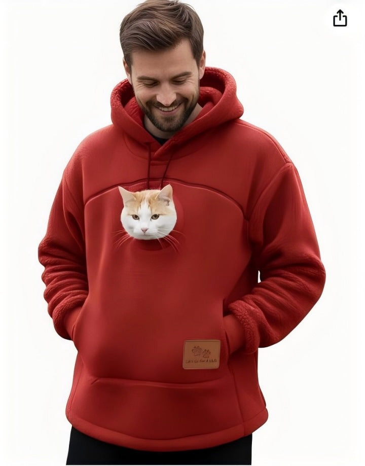 Unisex Fleece Lined Hoodie Casual Pullover Sweatshirt